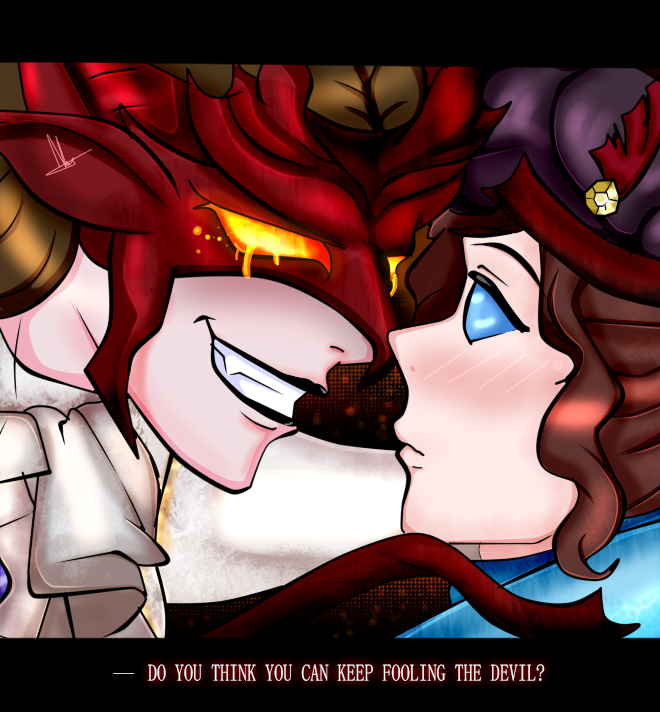 AliceHert's tweet photo. Faust tricked the devil...
But for how long can he do it?

Demon's Symphony ( Antonio ) 
x 
Faust (Joseph )

#第五人格 #IdentityV #Jostonio #Fanart https://t.co/mL0MXVGdZE
