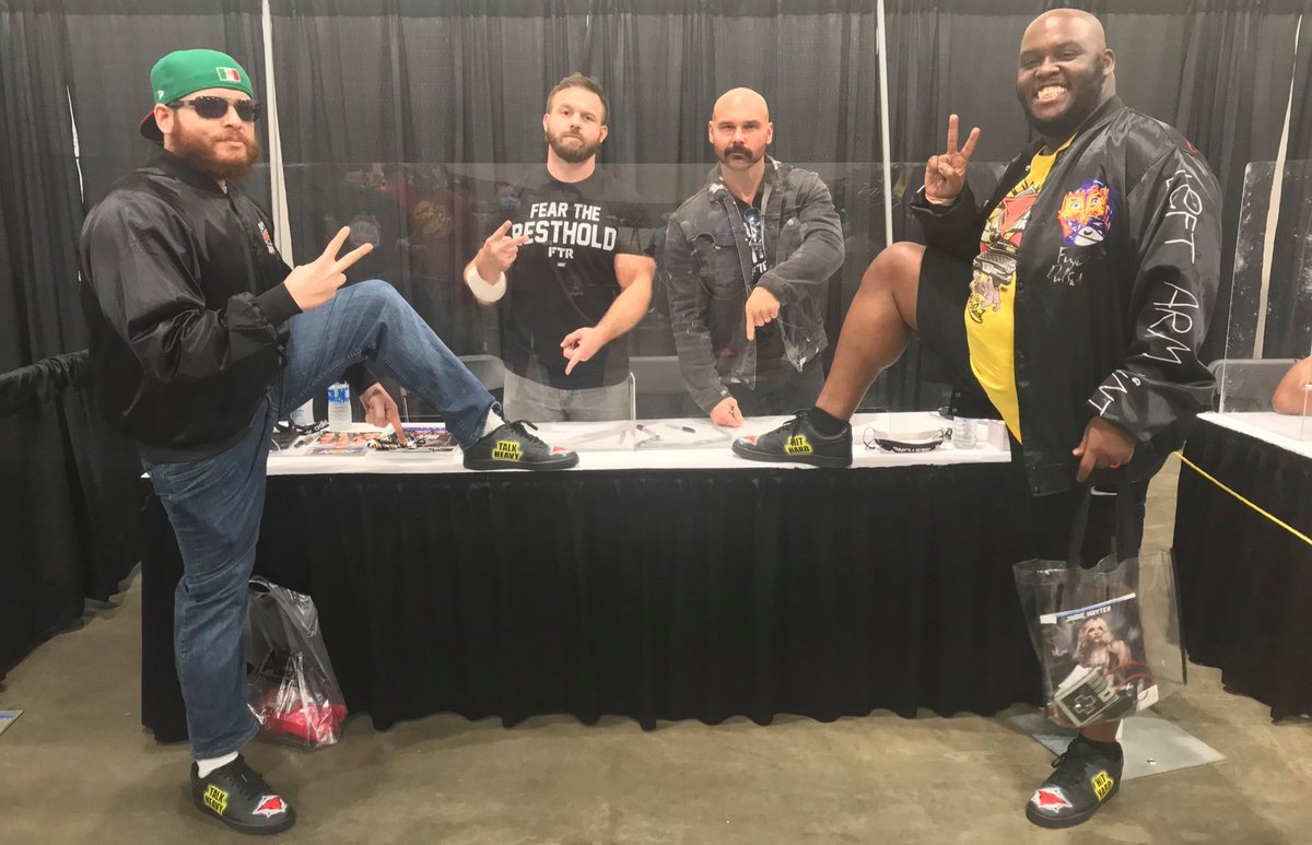 floydjohnsonjr's tweet photo. @AEWonTV Bet picture ever with the #GTOAT of the main eventers of tonight show. Also @LuchaProfessor is in it. #AEWDynamite #AEW https://t.co/Xj7jNVtdhh