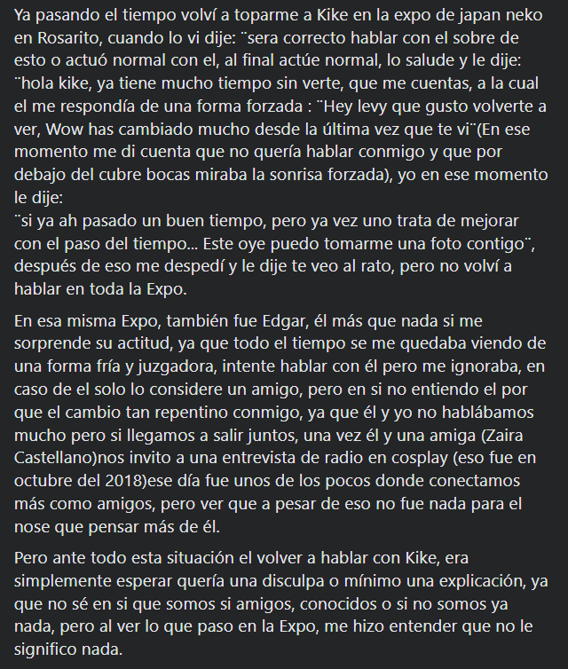 kikecosplayer's tweet photo. Este es el Post del chico, ya nos pusimos en contacto y hablamos sobre lo sucedido, y aprovecho la oportunidad para darle otra sincera disculpa de mi parte (Hila 2/2) https://t.co/ar9gsXEYtU