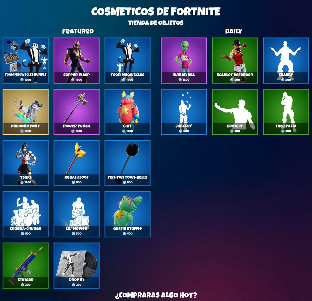 Mairkus's tweet photo. Tu selección diaria de skins, picos, envoltorios y alas delta que encontrarás en la tienda 👀✨
#Fortnite #FortniteResistance🚁
#FortniteFlipped #FortniteStore https://t.co/jTGLkFtKTx