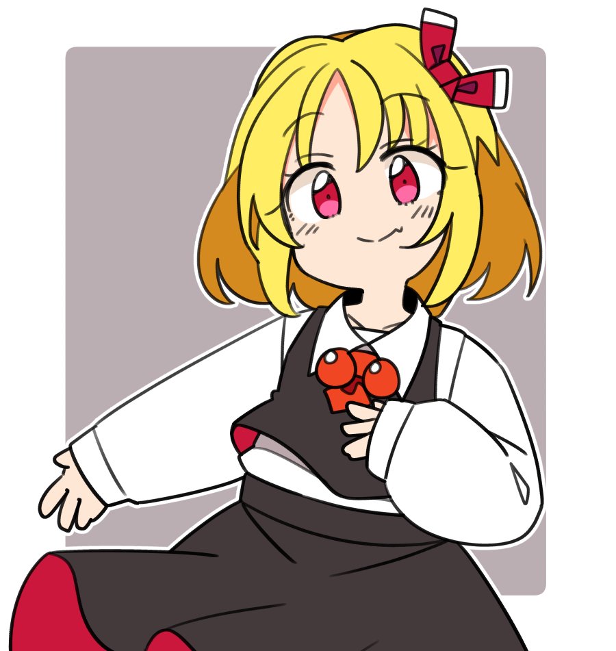 rumia 1girl blonde hair short hair skirt shirt red eyes solo  illustration images