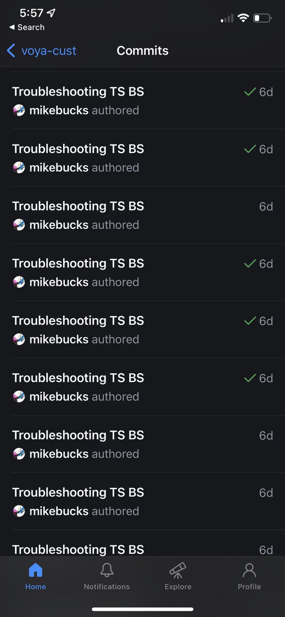 MikeBucks's tweet photo. @jsjoeio @JavaScriptDaily This series of commits pretty much sums up my feelings… https://t.co/x7lIjPypXw