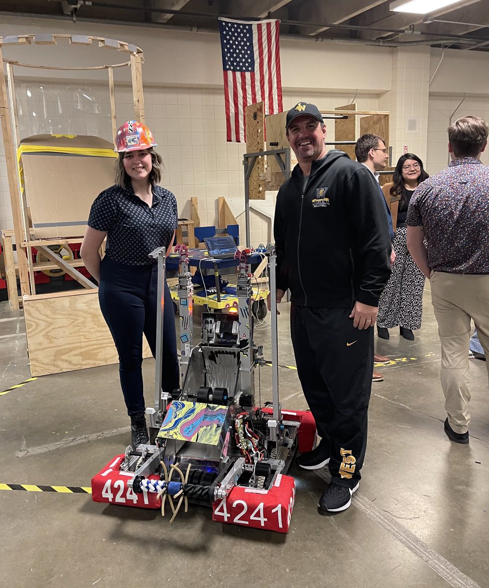 JolietWestAD's tweet image. Good luck to our robotics team tomorrow at their competition! Great to see your work in person today! #jtpride