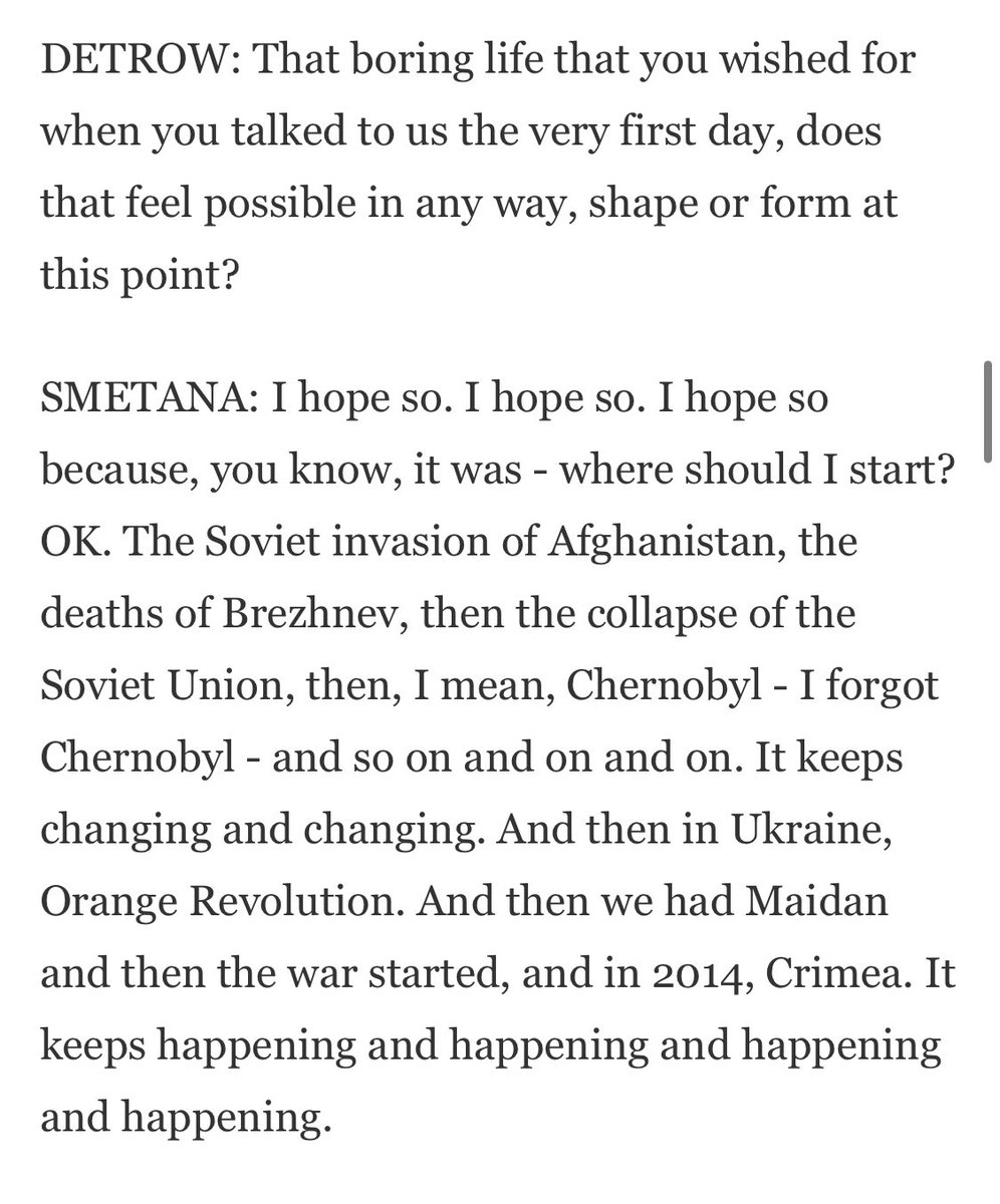 “Chernobyl - I forgot Chernobyl.” Ukrainians have been through so much.
