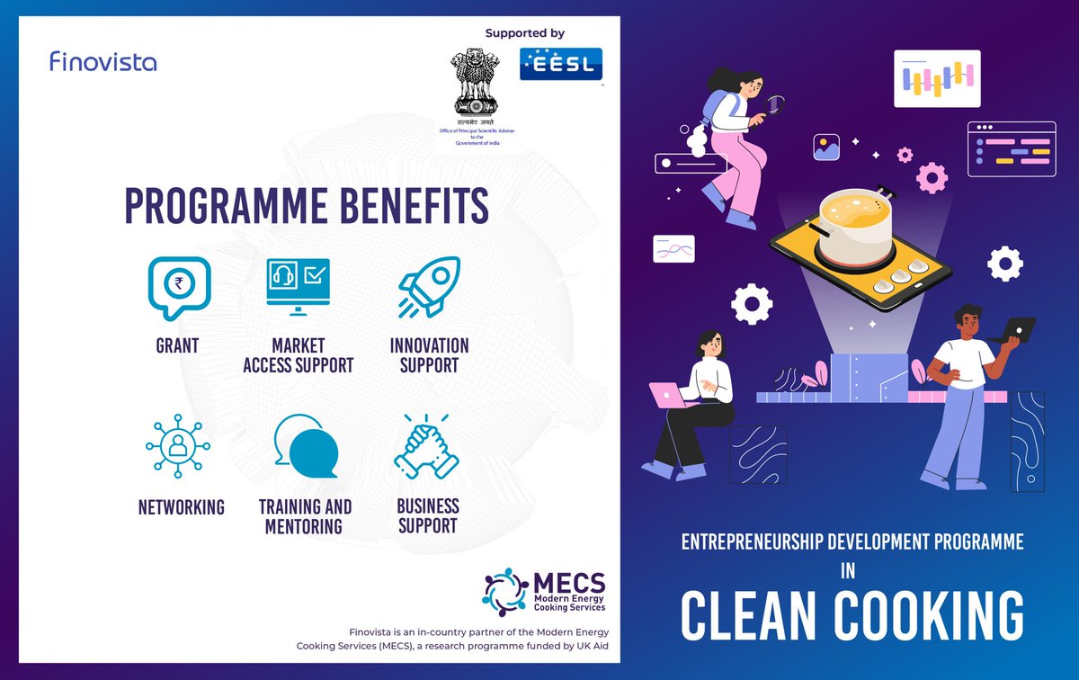 PrinSciAdvOff's tweet photo. Last date to apply for Entrepreneurship Development Program in Clean Cooking
By Modern Energy Cooking Services @UKMECS through its Indian partner @Finovista in partnership with Office of @PrinSciAdvGoI & Energy Efficiency Services @EESL_India
More: https://t.co/b4NO72hjdH https://t.co/r77PjIkEr6
