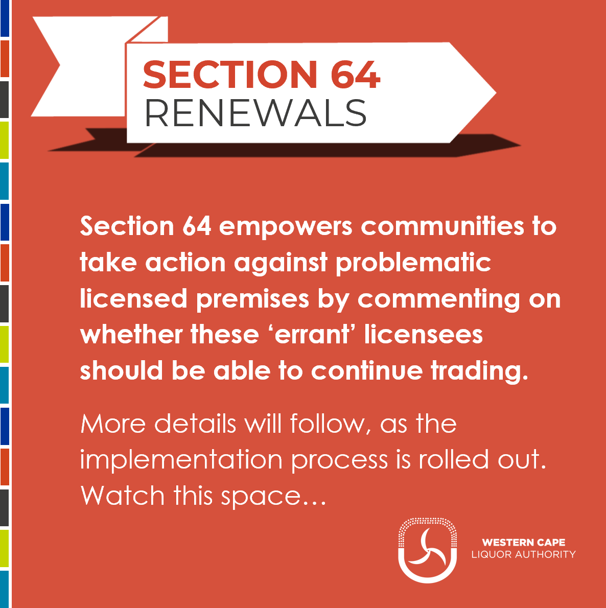 _WCLA's tweet photo. Non-automatic licence renewals will enable more effective regulation of liquor in the public interest, to help create safer communities in the #WesternCape. READ MORE HERE: https://t.co/XZwQLRJHFg CONTACT US WITH QUERIES: 021 204 9805 https://t.co/u9l3dfQYND