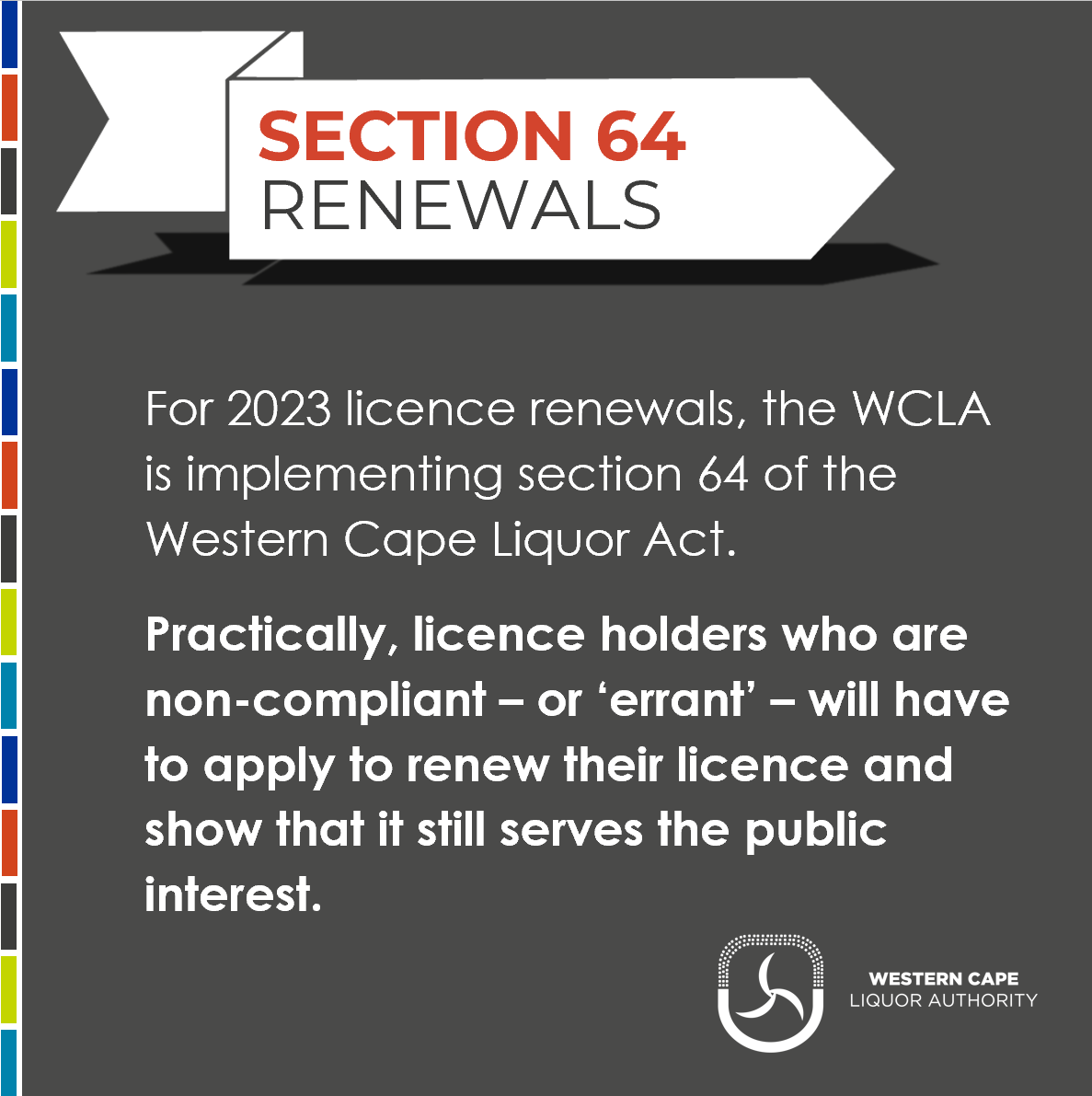 _WCLA's tweet photo. Non-automatic licence renewals will enable more effective regulation of liquor in the public interest, to help create safer communities in the #WesternCape. READ MORE HERE: https://t.co/XZwQLRJHFg CONTACT US WITH QUERIES: 021 204 9805 https://t.co/u9l3dfQYND
