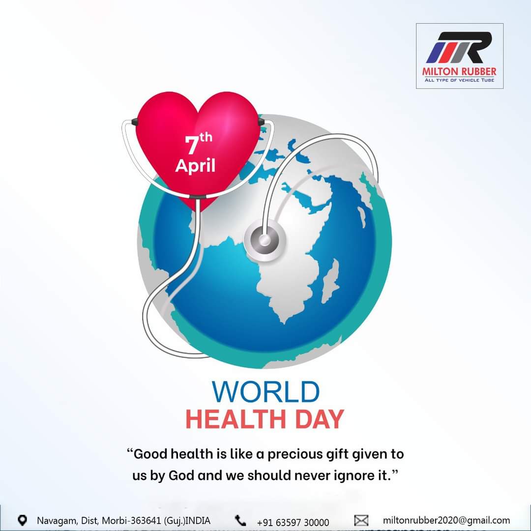 RubberMilton's tweet photo. Eat healthy, exercise regularly, die gracefully. Happy World Health Day!
 
#WorldHealthDay2022 #milton #rubber #rubberbase #tube #tyre #manufacturing #company #morbi #gujarat #India https://t.co/YVzabgVeJq