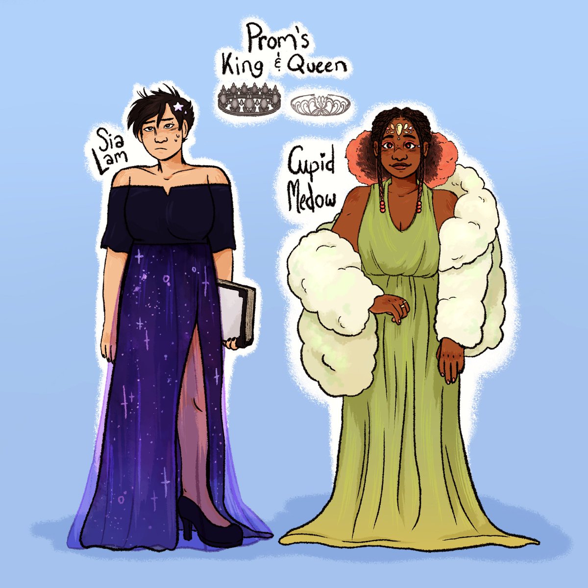 [oc art] outfit designs for prom for these two! 