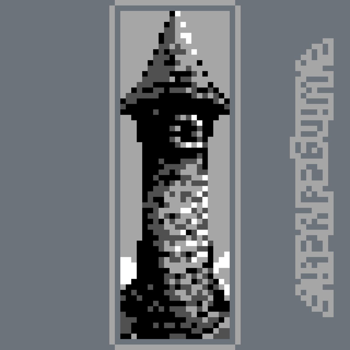 wingedyeti's tweet photo. #tower #pixelart for @Pixel_Dailies #pixel_dailies 

Tower is 20x60
Canvas is 64x64
4 colors https://t.co/SFtx9qaG0H