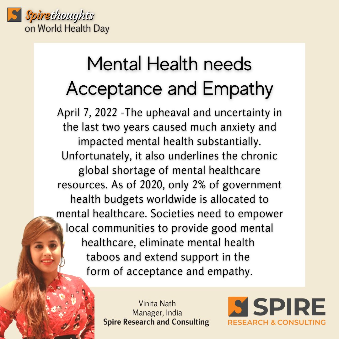 yamadaspire's tweet photo. The pandemic caused much anxiety and impacted mental health substantially but only 2% of government health budgets worldwide are allocated to mental healthcare

Read: https://t.co/3jtHFhKGCb
#spireresearch #MentalHealthAwareness  #healthcareresources #Anxiety #depression #empathy https://t.co/JDamaZBobe
