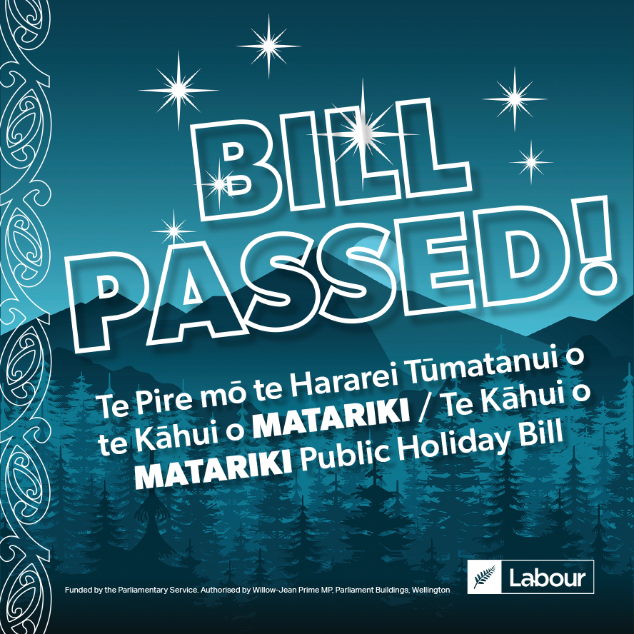 nzlabour's tweet photo. #BREAKING: We’ve just passed a law to officially recognise Matariki as a public holiday in Aotearoa New Zealand ✨ https://t.co/zuWPiEPvzv