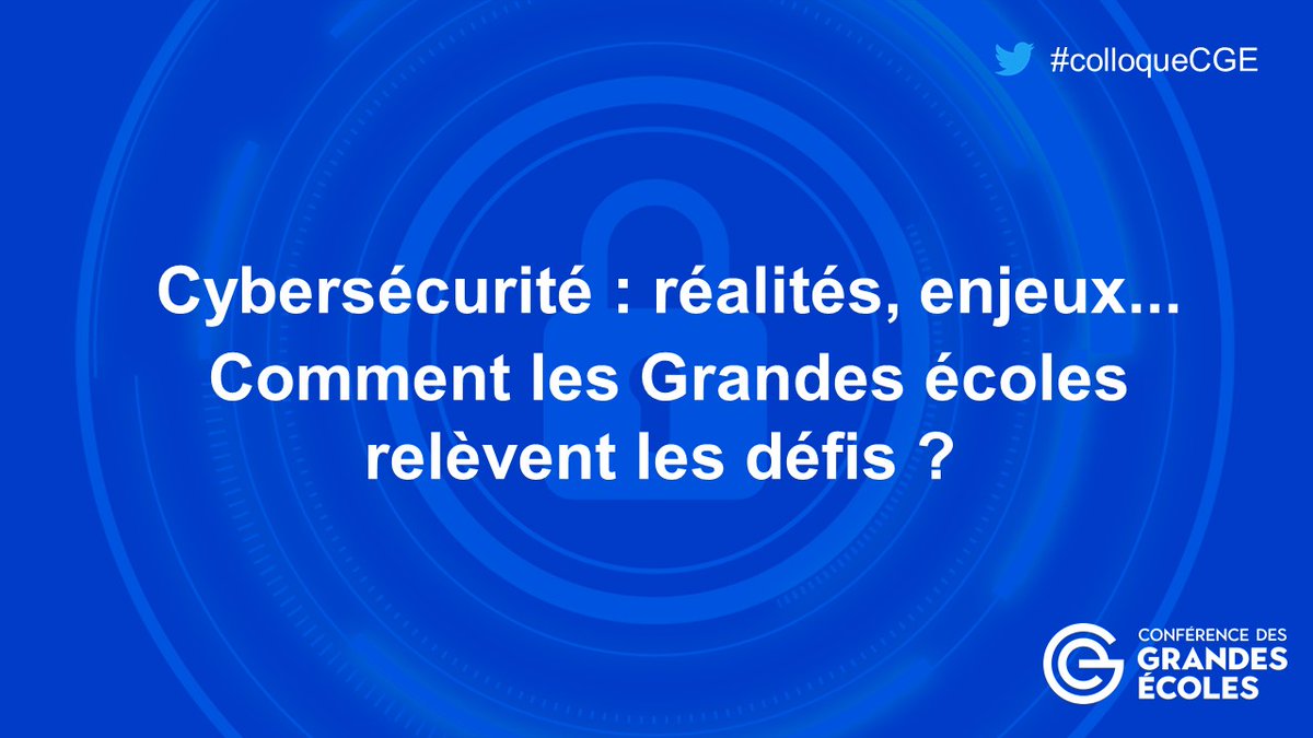 ConferenceDesGE's tweet photo. 🗓 Rdv aujourd'hui à 9h15, en direct du @CampusCyberFr, pour le #colloqueCGE #Cybersécurité : réalités, enjeux... comment les #GrandesEcoles relèvent les défis ?
👉 suivez le colloque ici : https://t.co/Gp0v1naDSS https://t.co/K2FDR9LyP0