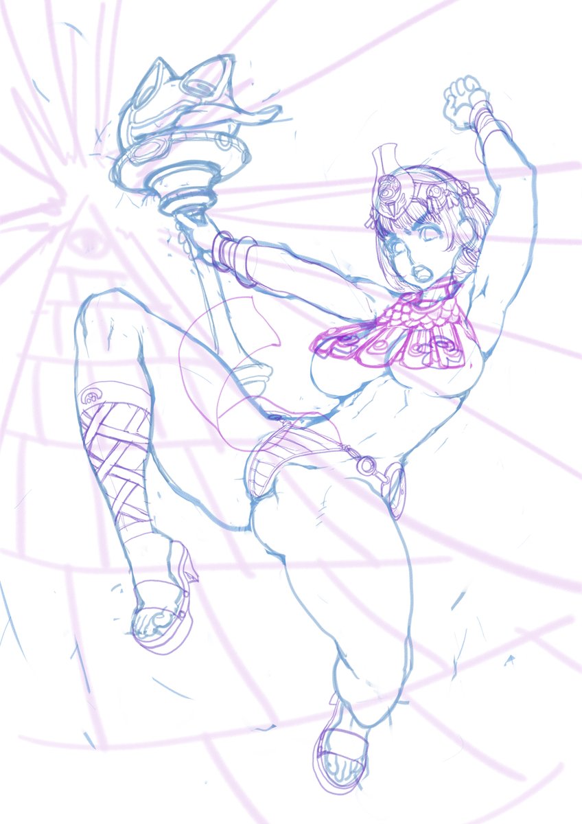 シャイニングピラミッド
この技単体で描くと攻撃感がないので足の角度を試行錯誤。元ネタのマミーの膝蹴りをシャイニングウィ〇ードに変換したのはいいアイデア♪
#絵 #イラスト #オリジナルイラスト #創作
#メナス #クイーンズブレイド #落書き #プロレス技
#illustration #illust #drawing 