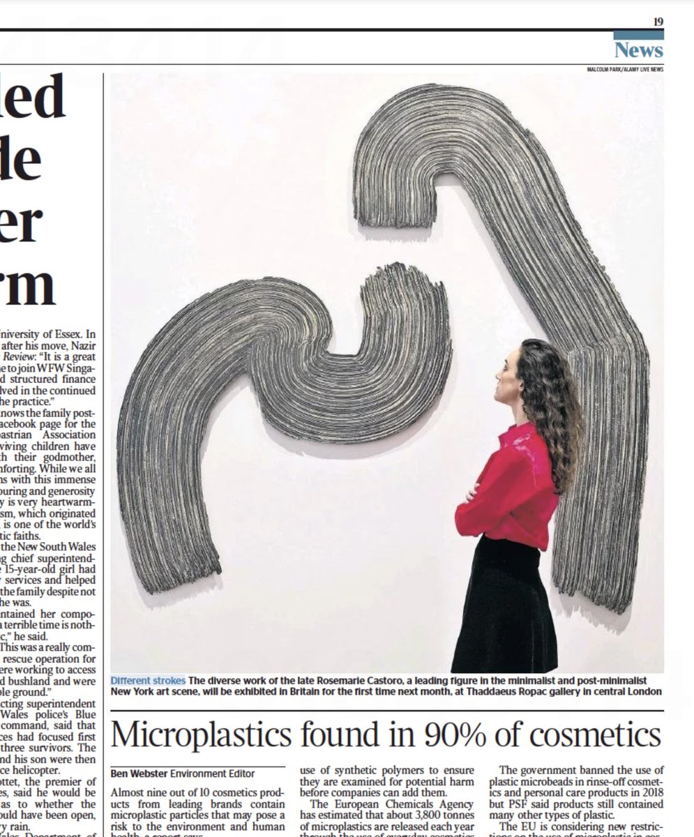 Rosemarie Castoro exhibition <a href="/ThaddaeusRopac/">Thaddaeus Ropac</a> image in <a href="/thetimes/">The Times and The Sunday Times</a> 7th April thanks to <a href="/Alamy_Editorial/">Alamy Editorial</a> #London #art