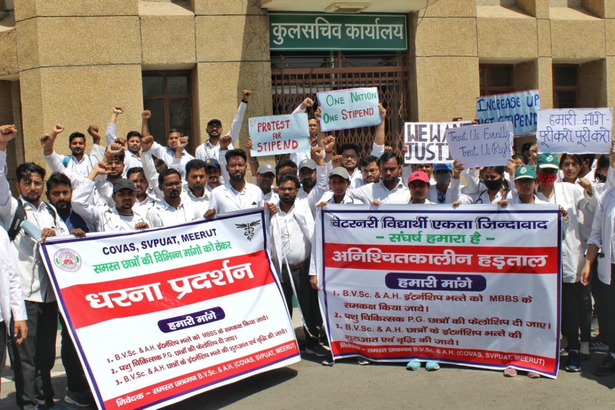 #Increase_UP_vets_Stipend
#SVPUAT_Meerut
#DUVASU_Mathura
#ANDUAT_Ayodhya
<a href="/myogiadityanath/">Yogi Adityanath</a> <a href="/CMOfficeUP/">CM Office, GoUP</a> <a href="/ANINewsUP/">ANI UP/Uttarakhand</a> <a href="/drsanjeevbalyan/">Dr. Sanjeev Balyan</a> <a href="/Aamitabh2/">Amitabh Agnihotri</a> <a href="/brajeshpathakup/">Brajesh Pathak</a>  <a href="/dharampalbjpmla/">Dharampal Singh</a> <a href="/ktakshish/">Ashish Mishra</a> <a href="/atul1chaturvedi/">atul chaturvedi</a> <a href="/PRupala/">Parshottam Rupala</a> <a href="/VikasSaraswat/">Vikas Saraswat</a> <a href="/atulpradhansp/">Atul Pradhan</a> <a href="/SangeetSomBJP/">Sangeet Singh Som</a>