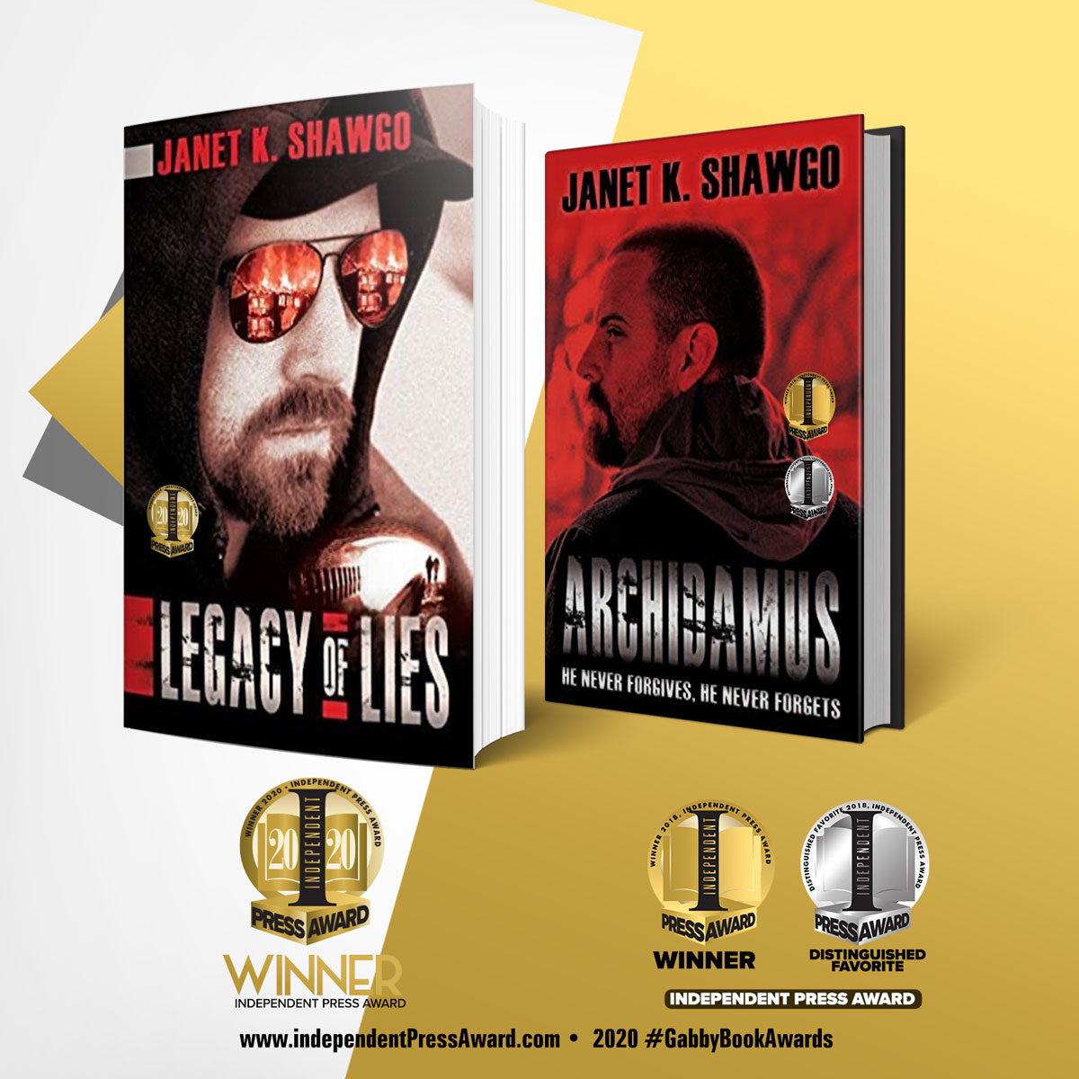 GabbyBookAwards's tweet photo. "Legacy of Lies" by Janet K. Shawgo https://t.co/S7YHlHCetB
@jkshawgo_author #Suspense #Action #Fiction #book #AwardwinningAuthor #IndieAuthor #Writerslift #TuesdayReads #Read #IPA2020 #GabbyBookAwards
INDEPENDENT PRESS AWARD #Winner, #Favorite #Thriller #Bookcover #Design https://t.co/AgFQ4wLRUq