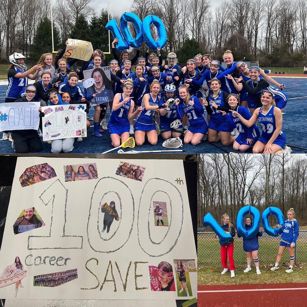 mllugie's tweet photo. Congrats to Kittatinny girls lacrosse Senior Captain Lara Kruck for earning her 100th career save today against Pope John !!!! Give captains balloons and see what happens 😂🤣 #larbear #letsgooooo #proudcoach #shesasenior #backbone https://t.co/a6nDsmfgaZ