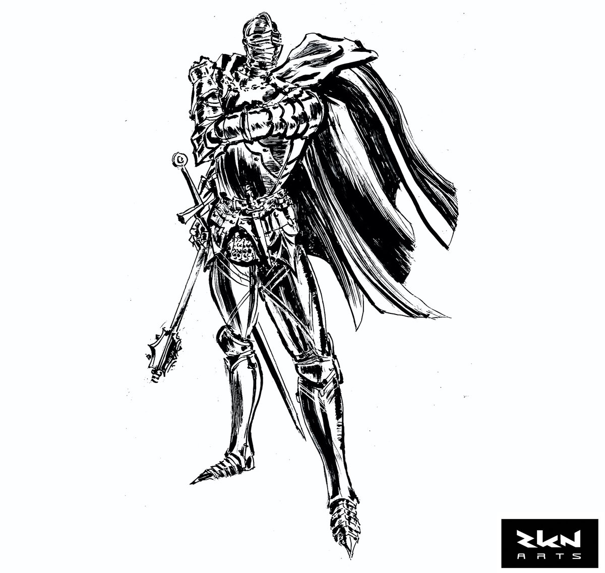 RKN_Arts's tweet photo. KNIGHT OF THE DAY: Gothic plate armor study for an upcoming untitled painting - Rapidograph technical pen, Mini-Wide and Copic Sketch markers on 3M vinyl #armor #knight #paladin #gothic #dnd #draw #dndart #drawing #bnw #ink #marker #rapidograph #copic #miniwide #KhepranMathes https://t.co/tscWazdqKm