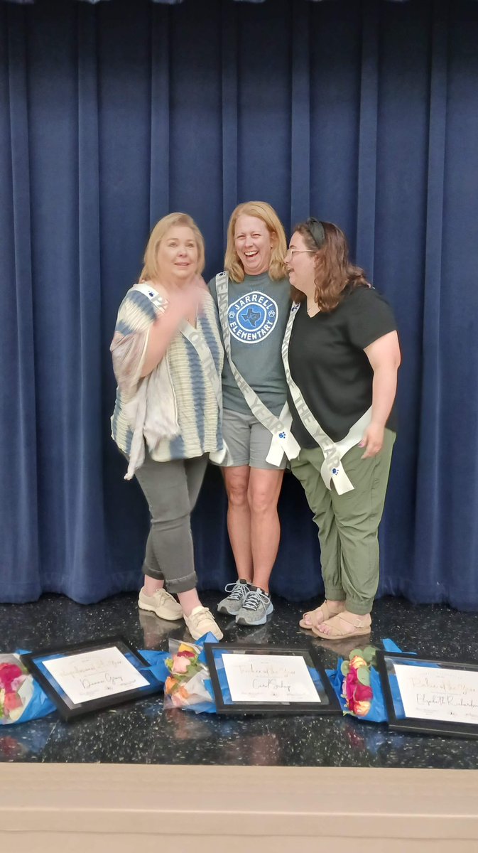 Today, we recognized these three amazing educators. Teacher of the Year, Carol Sukup, Rookie of the Year, Elizabeth Richardson and Para of the Year, Danna Gray.  At a school where every teacher is amazing, this is quite the accomplishment! <a href="/Jarrell_ISD/">Jarrell ISD</a> <a href="/HicksJISD/">Dr. Toni Hicks</a>