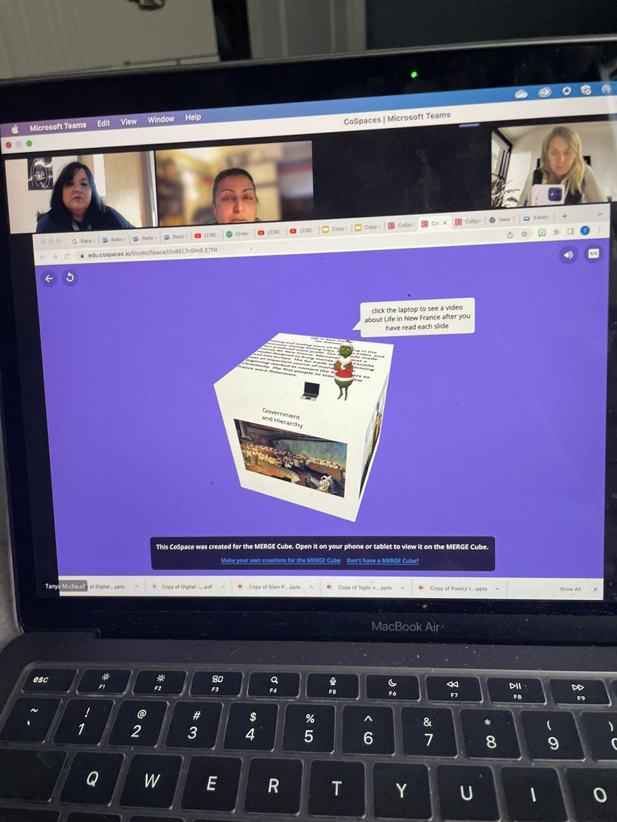 DCDSB_STEM's tweet photo. Using CoSpaces and Merge Cube AR for the classroom to learn about New France in grade 7 at St. Matthew’s in Whitby. #DCDSBCoding https://t.co/cJi8rFF0dp