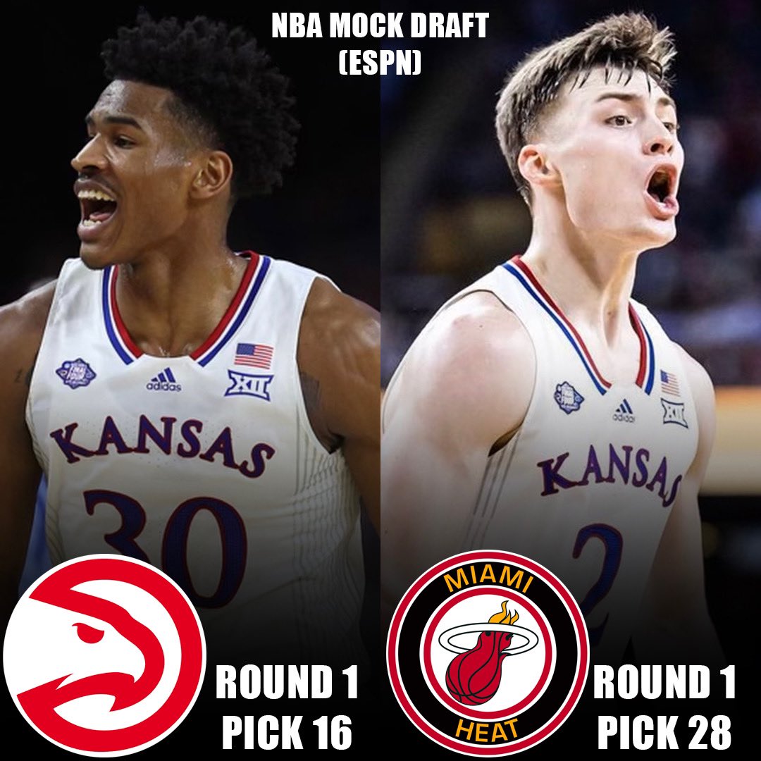 Ochai Agbaji and Christian Braun are both projected as 1st round picks in ESPN’s latest NBA Mock Draft