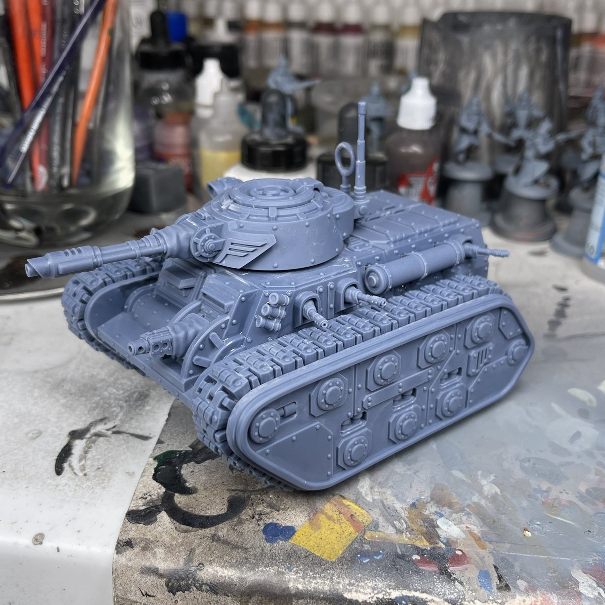 Col_Festus's tweet photo. Chonky Chimera from Redmakers! #astramilitarum #imperialguard #deathkorpsofkrieg #3Dprinting #3dprinted #warhammer40k #40k #redmakers #warmaidens #warmongers https://t.co/bgcUO4pM0F