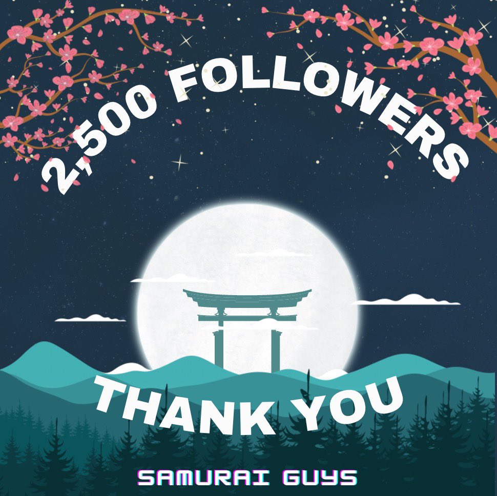 SamuraiGuys_NFT's tweet photo. 🌟2,500 FOLLOWERS🌟

We’re BOOMIN! We reached 2500 followers and 550 discord members all in the same day!!!

Thank you to all of our members for helping us reach our goals 🎉

#NFTCommunity #LFG #WGMI #nft https://t.co/XD4vBG2UqN