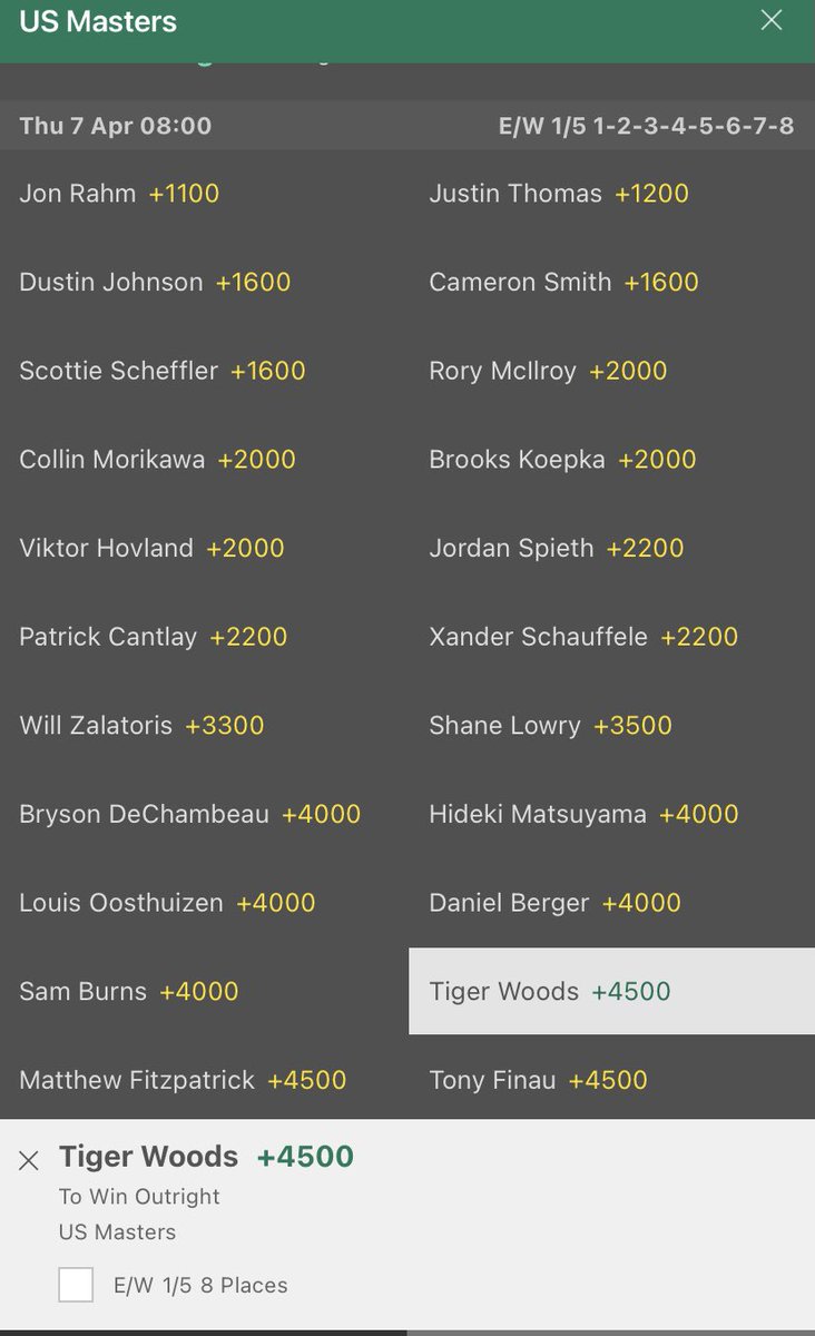 Durbs16's tweet photo. Why are your golf odds so@much worse than the other apps? This is not a good start! @theScoreBet https://t.co/4RDMVKZipY