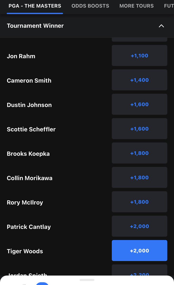 Durbs16's tweet photo. Why are your golf odds so@much worse than the other apps? This is not a good start! @theScoreBet https://t.co/4RDMVKZipY