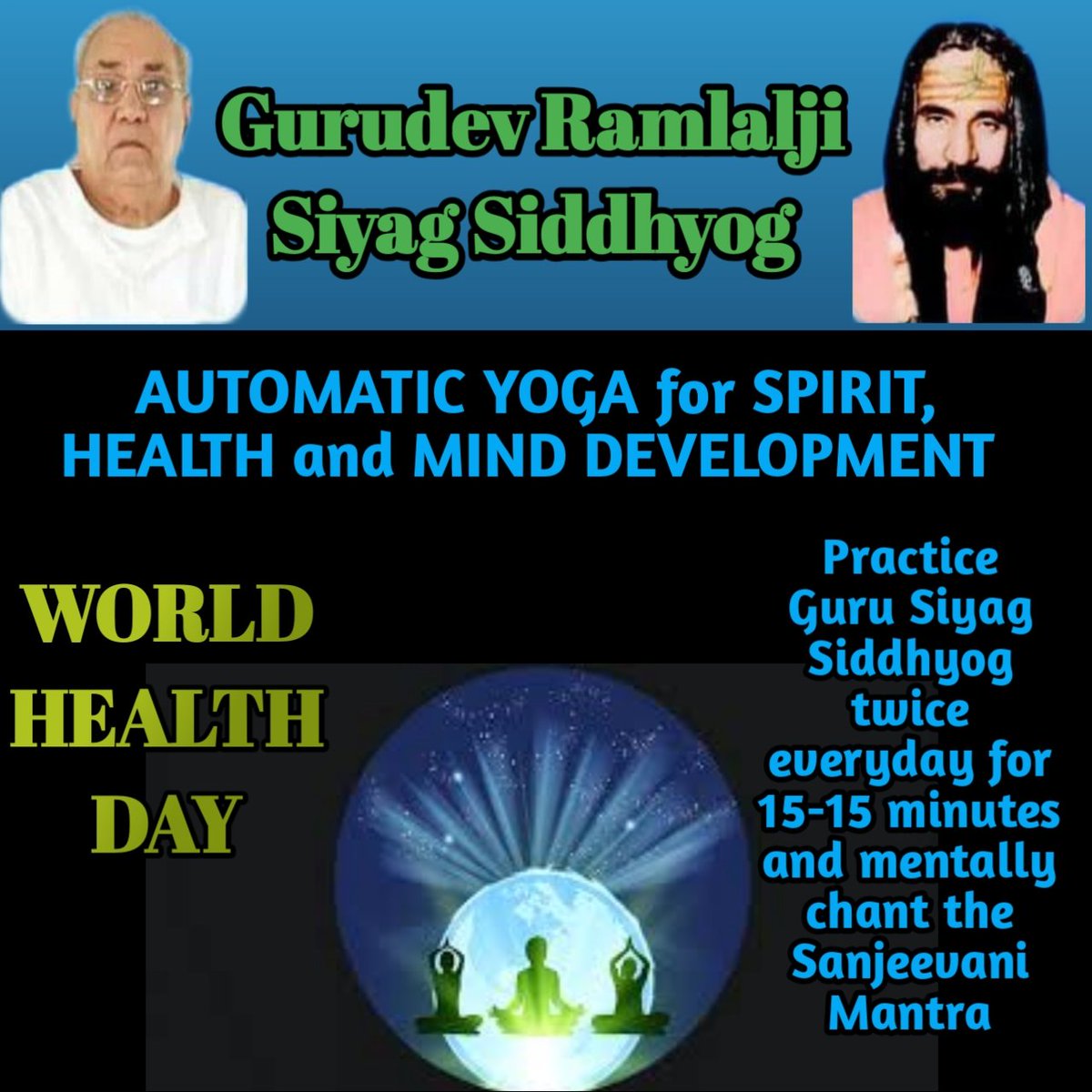 Disease is just a signal that something is wrong in your system. Gurudev Ramlalji Siyag Siddhyog cures all types of diseases. #worldhealthdaywithyoga