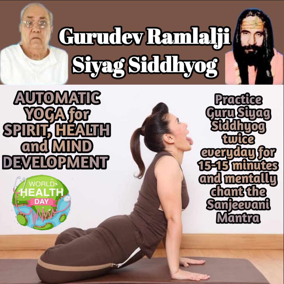 DilipVGohil1's tweet photo. Good health is not something we can buy. However, it can be an extremely valuable savings account. You can achieve this by regular practice of Gurudev Ramlalji Siyag Siddhyog
#worldhealthdaywithyoga https://t.co/kzwJEcAFXA