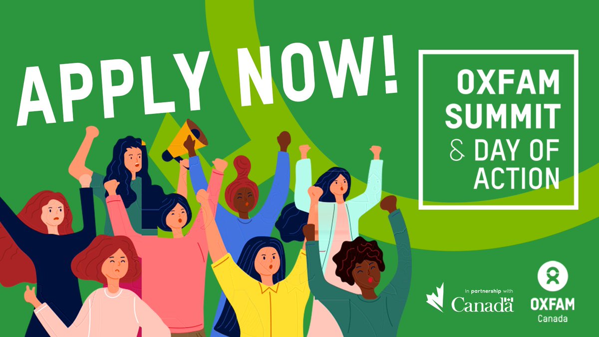 Hey! Did you miss the early deadline to apply for the 2022 Oxfam Summit? Good news! 😃 You still have time to get your applications in. 

🗓️ Last chance to apply is May 1.

👉 Apply today: oxfam.ca/oxfam-summit-a…