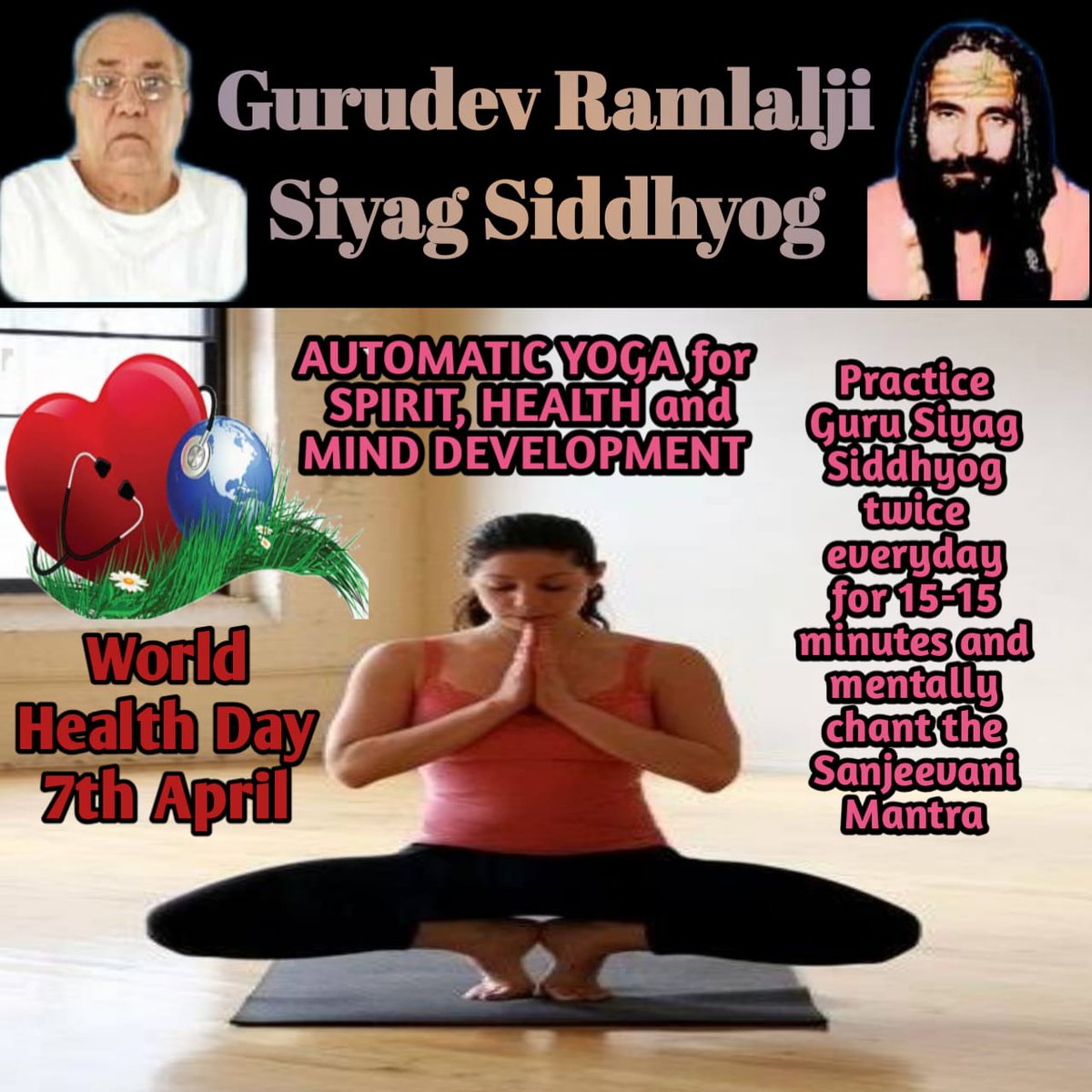 Guru Siyag Siddha Yoga Meditation helps to live happy life <a href="/healthgovau/">Australian Dept of Health, Disability and Ageing</a> #worldhealthdaywithyoga