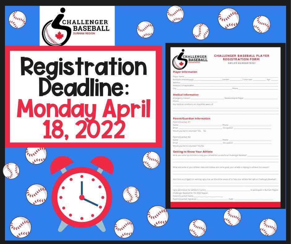 The deadline to register for the upcoming season Monday, April 18, 2022! Email registerdurhamchallenger@gmail.com if you need a registration form.Send your completed registration forms to registerdurhamchallenger@gmail.com as well.Feel free to share this post! 
#smilesguaranteed