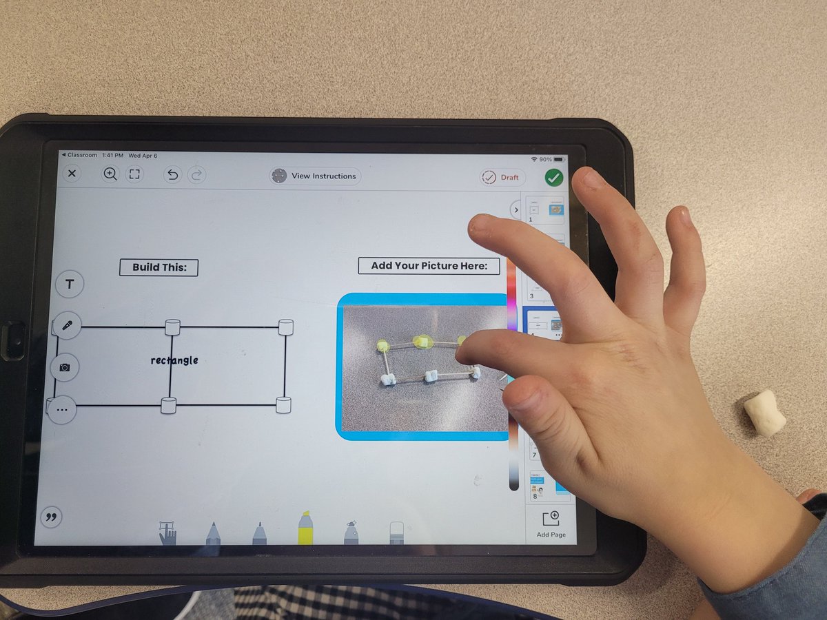 JenKoziolek's tweet photo. K2 Cuties explored 2D and 3D shapes using toothpicks and marshmallows. Add some fun technology and you've got yourself an engaging lesson that allows you to float from table to table while listening to 6 year olds coach and share strategies. 
#STEAM #McKinleyStrong #OwatonnaProud https://t.co/JAtvhjqPnH