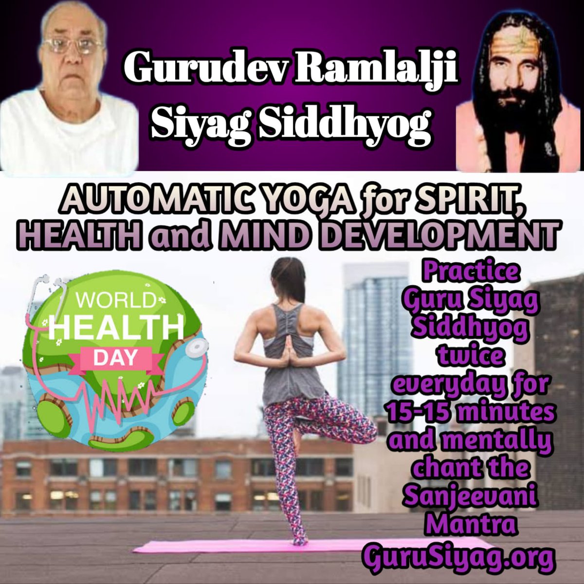 It is possible to handle and tackle every task when the person has good Health to address all the activities. Practice Gurudev Ramlalji Siyag Siddhyog for good health. <a href="/USNewsHealth/">U.S. News Health</a>  #worldhealthdaywithyoga