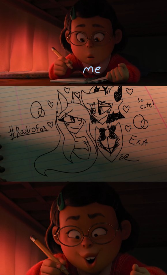 eleatrica's tweet photo. Mine turn to use this meme 💗
#HazbinHotel #radiofox #Alastor https://t.co/lphxUtPWk1
