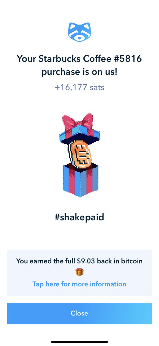 Congorochox's tweet image. So yesterday I went for a Starbucks coffee and paid with my Shakepay Card 

Full refund!!!! 🎉🎉🎉🎉

Signup here and get stack sats shakepay.me/r/36I2BCE #canadabitcoin #btc #btcmiami2022 #bitcoin #Bitcoin2022 @shakepay