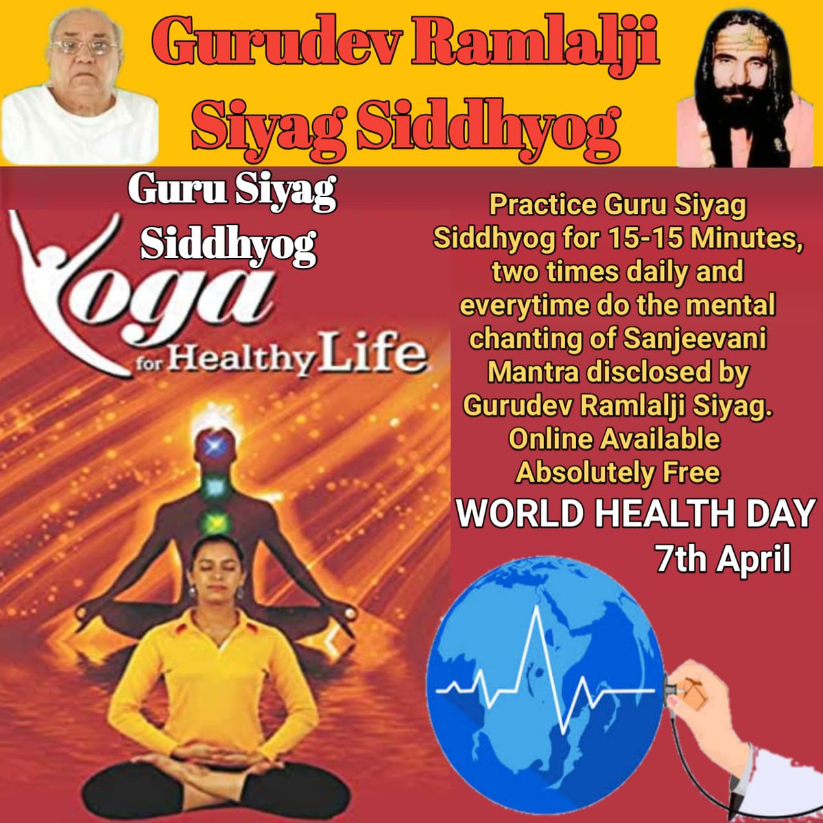 Medical researchers and scientists should understand the benefits of SiddhYog  and they ought to spread it widely to help one and all..free online initiation <a href="/lapublichealth/">LA Public Health</a>
#worldhealthdaywithyoga