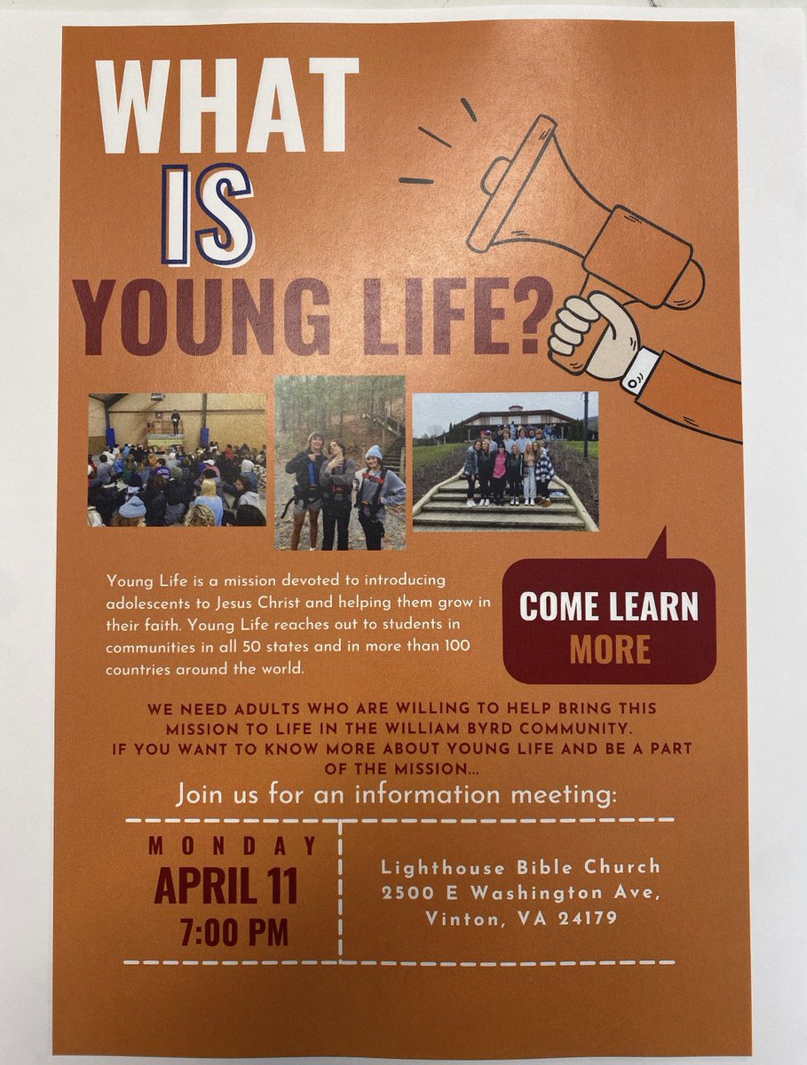 ‼️ More info will be given at our meeting tomorrow morning at 7:45 in room 207! ‼️