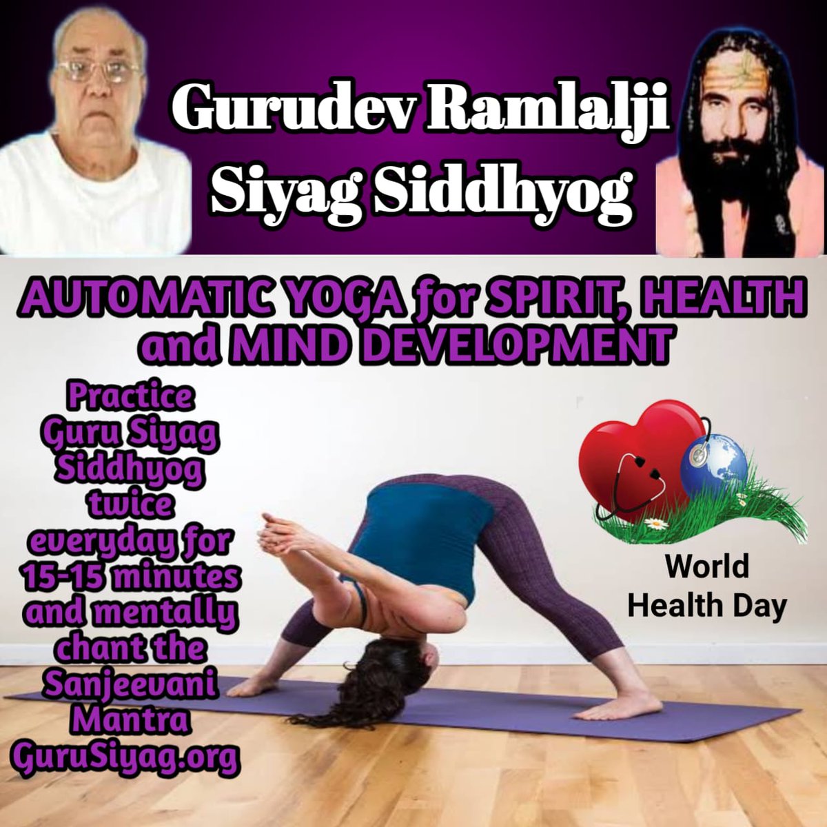 My Guru Siyag will guide us to a better self. Practice Siddh Yog and nourish and flourish.. free online initiation <a href="/MassDPH/">Mass. Public Health</a>
#worldhealthdaywithyoga