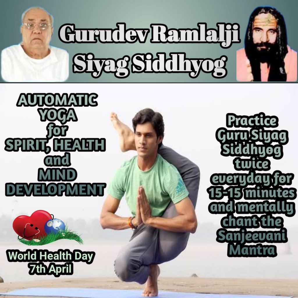 Watching Gurudev Ramlalji Siyag image continuously for two minutes initiates meditation #worldhealthdaywithyoga