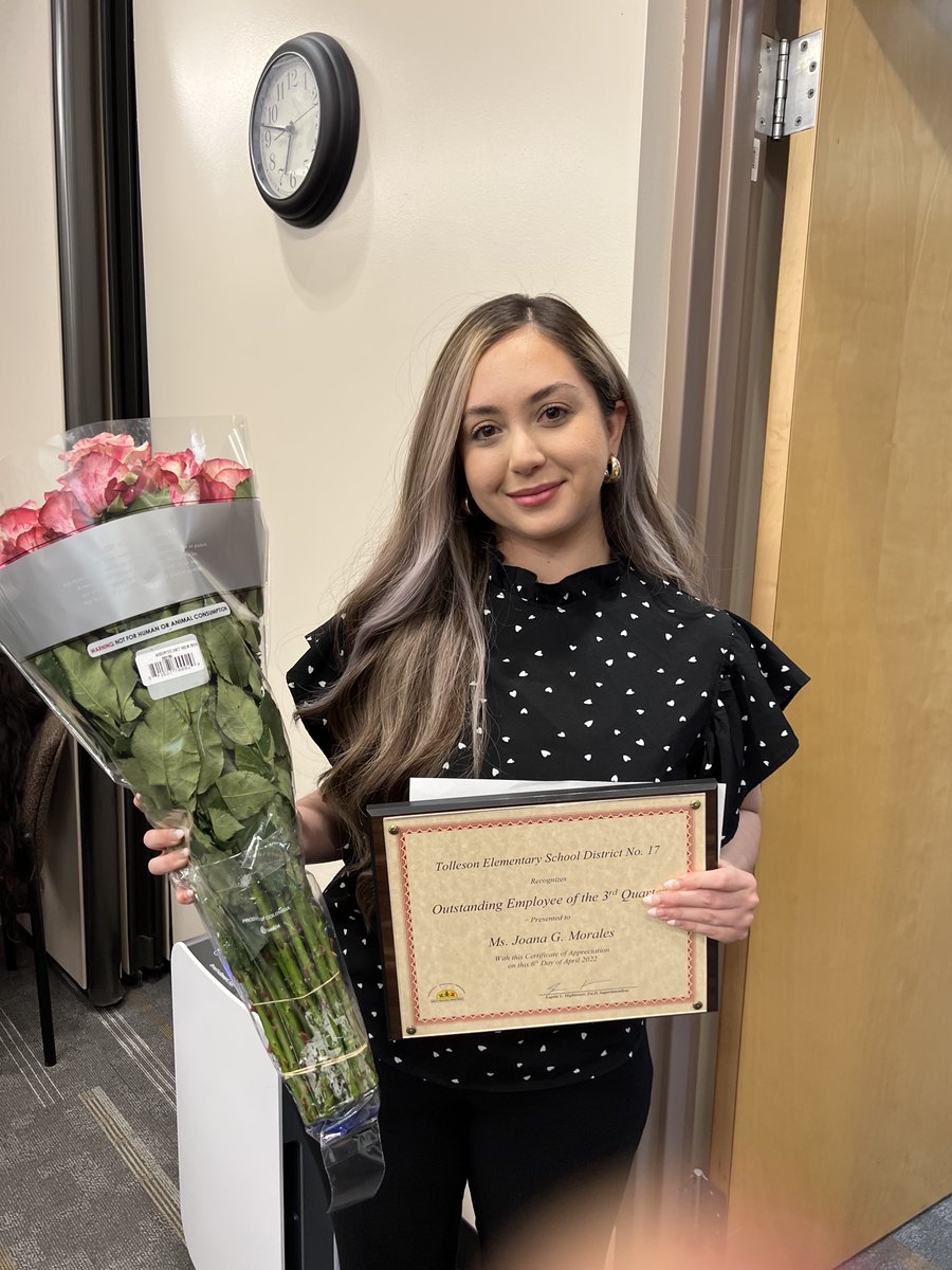 See_Boston's tweet photo. Congratulations to our Staff of the 3rd Quarter, Ms. Joana Morales! We all know Rooseveltโs quote, โPeople donโt care how much you know until they know how much you careโโ and itโs even true with our youngest treasures. Thank you, Ms. Morales! @TollesonESD #SheelyPride #weareTESD https://t.co/sBizxrSInT