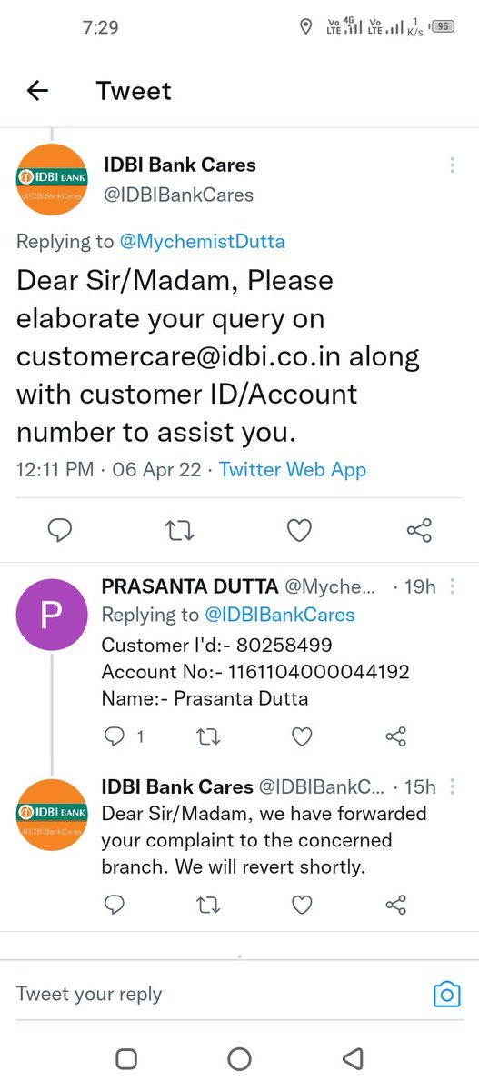 MychemistDutta's tweet photo. @IDBIBankCares @dhanicares @FinMinIndia @RBI already share yesterday https://t.co/2CLr2G4QOo