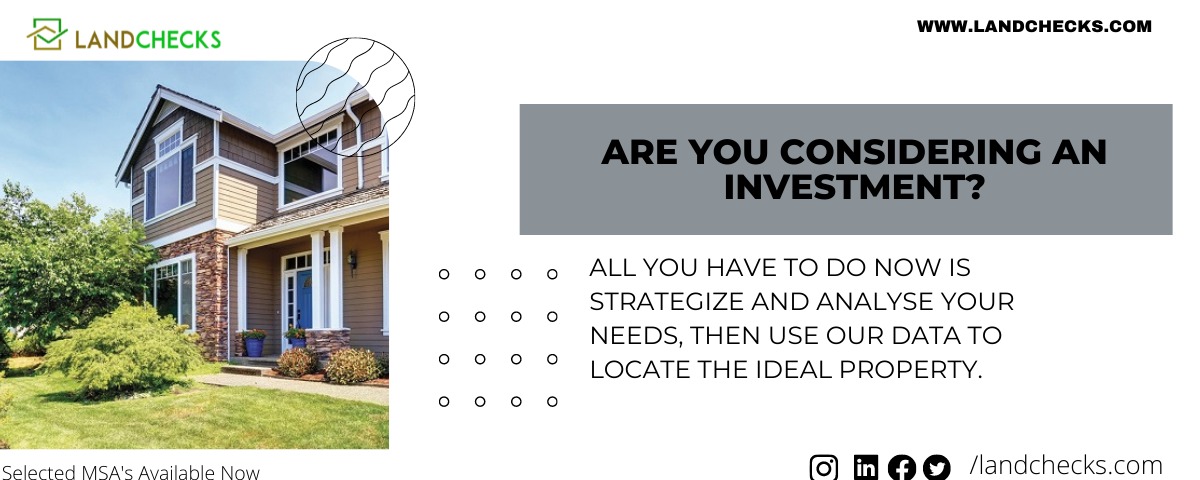 LandChecks's tweet image. Are you considering an investment?  
To know more visit us at Landchecks.com
Your personal Virtual Due Diligence Partner
Selected MSA's Available Now
#realestateinvestment #realestateinvesting #realestatedevelopment #realestatetrends #realestateinvestor #Landchecks