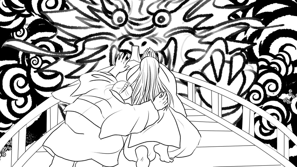 昨日描いた絵です( ゜Д゜)
恋の魔法とおまじない688-1色塗途中、イラストACさん素材ちびモブ会社員、福娘様昔話かぐや姫 