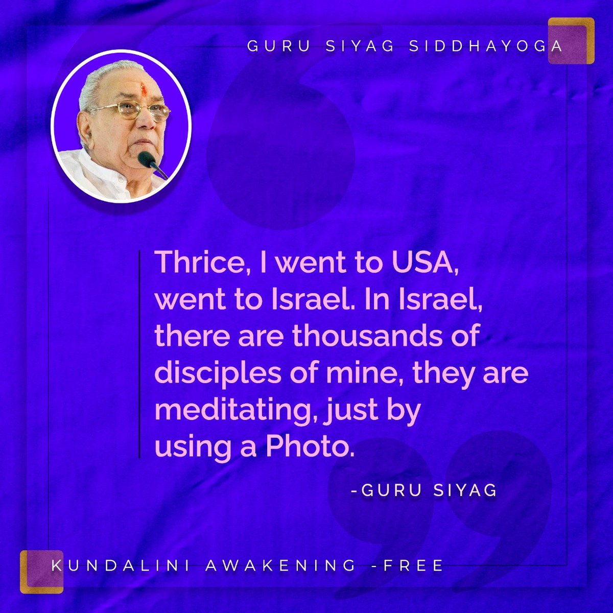 Gurudev Siyag is not in his body form but still his photo is alive and emit energy. #worldhealthdaywithyoga