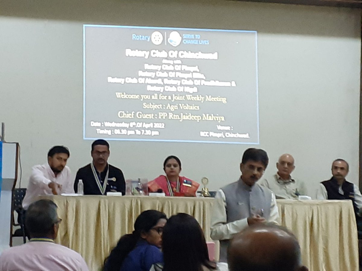 AgriVoltaics concept best fits as a Rotary service project to emPOWER farming income #Rotary #solarenergy #photovoltaics