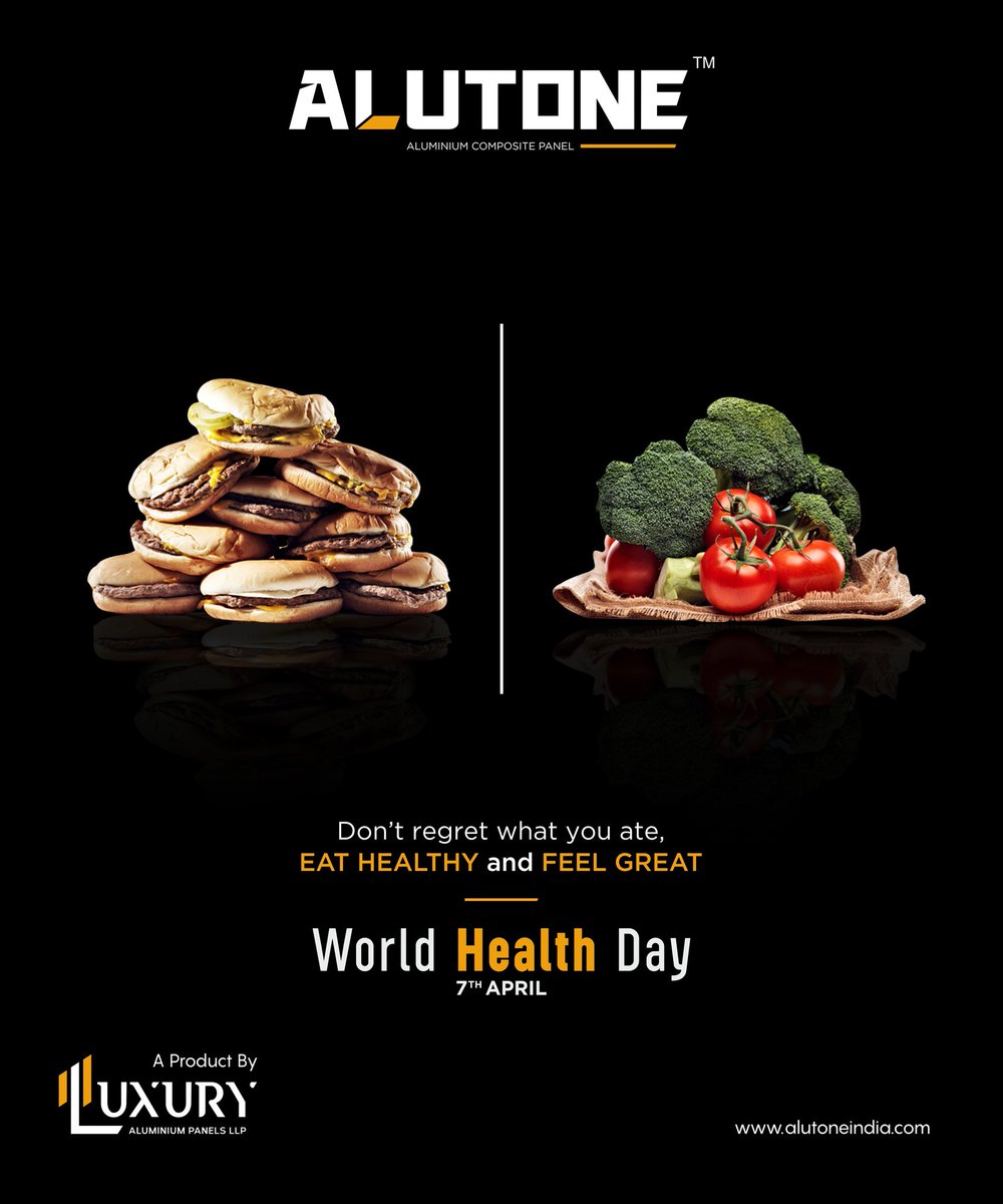 dnn2410's tweet photo. Don’t regret what you ate, eat healthy and feel great
World Health Day – 7th April 
#worldhealthday #motivation #workout #gym #training #nutrition #alutone #alutoneindia #luxuryacp #aluminum #outdoor #architecture #decorideas #architecture https://t.co/V5V7X4Ytnz